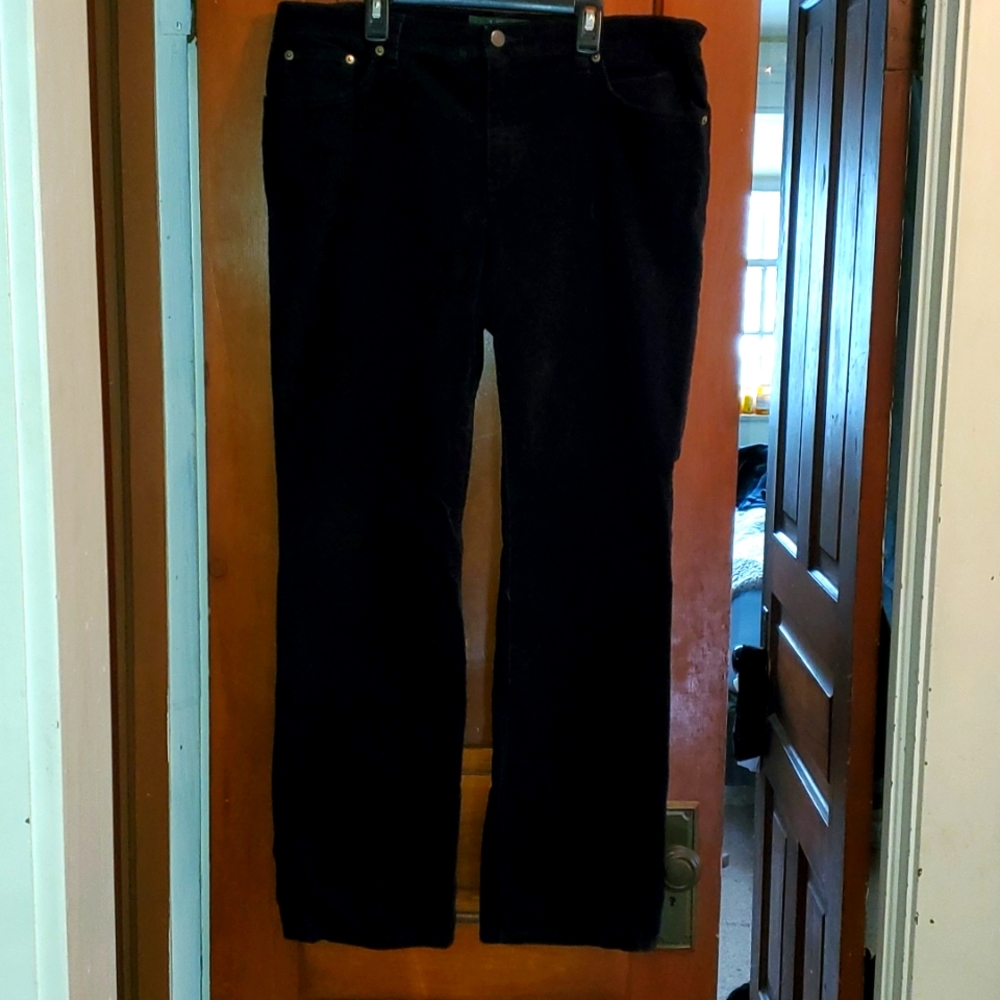 Lauren Ralph Lauren Jeans Co. Classic Straight Black Corduroy Jeans Size 14.